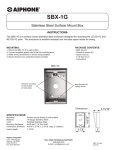 Aiphone SBX-1G User's Manual