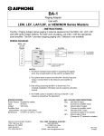 Aiphone BA-1 User's Manual