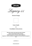 Aga Ranges Legacy 44 User's Manual