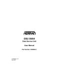 ADTRAN Network Router DSU 56 User's Manual