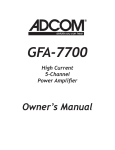 Adcom GFA GFA-7700 User's Manual