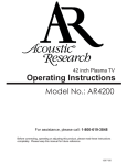 Acoustic Research AR4200 User's Manual