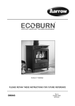 Aarrow Fires EcoBurn AFS1221 User's Manual