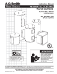 A.O. Smith WATER HEATERS Instruction Manual