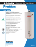 A.O. Smith ProMax GVC-50 Specification Sheet