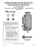 A.O. Smith HW 610 User's Manual