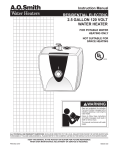 A.O. Smith AOSRE50400 Instruction Manual