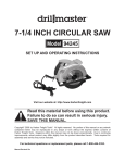 2Wire 7-1/4 Inch Circular Saw 94245 Owner's Manual