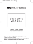 2nd Ave. Vehicle Immobilizer 8900 Series Owner's Manual