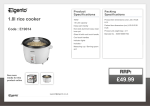 Elgento E19014 rice cooker