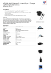 V7 USB Wall Charger 2.1A and Sync / Charge Lightning Cable Combo