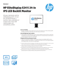 HP EliteDisplay E241i 24-in IPS LED Backlit Monitor Head Only