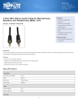 Tripp Lite 3.5mm Mini Stereo Audio Cable for Microphones, Speakers and Headphones (M/M), 15-ft.