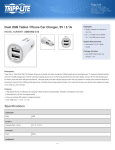 Tripp Lite Dual USB Tablet / Phone Car Charger, 5V / 3.1A