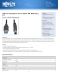 Tripp Lite USB 3.0 SuperSpeed Device Cable (AB M/M) Black, 3-ft.