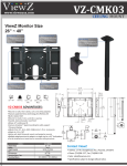 ViewZ VZ-CMK03 flat panel ceiling mount