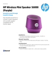 HP Wireless Mini Speaker S6000 (Purple)