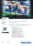 Philips 6600 series 40PFK6609/12 40" Full HD 3D compatibility Smart TV Wi-Fi Black LED TV