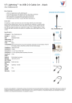 V7 Lightning&trade; to USB 2.0 Cable 1m - black