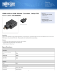 Tripp Lite HDMI to Micro HDMI Adapter Converter, 1080p (F/M)