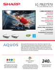 Sharp LC70LE757U 70" Full HD 3D compatibility Smart TV Wi-Fi Black LED TV