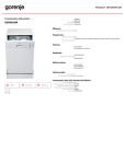 Gorenje GS50010W dishwasher