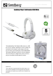 Sandberg Plug'n Talk Headset USB White