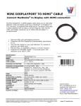 V7 6ft. mini DisplayPort - HDMI m/m