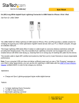 StarTech.com 2m (6ft) Long White Apple 8-pin Lightning Connector to USB Cable for iPhone / iPod / iPad