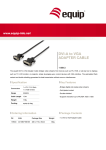 Equip DVI to VGA Adapter Cable, 1.8m