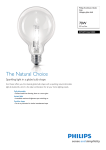 Philips EcoClassic Globe lamp Halogen globe bulb 871829122613000