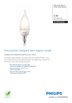 Philips Candle Bent tip energy saving bulb 872790092664400