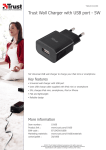 Trust Wall Charger with USB port - 5W