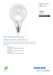 Philips EcoClassic Globe lamp Halogen globe bulb 872790092100700