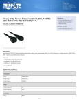 Tripp Lite Heavy-Duty Power Extension Cord, 20A, 12AWG (IEC-320-C19 to IEC-320-C20) 10-ft.