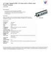 V7 High Speed USB 2.0 Hub with 4 Ports and Power Supply