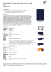 V7 Ultra Slim Folio Stand for iPad mini, blue