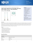 Tripp Lite 10Gb Duplex Multimode 50/125 OM3 LSZH Fiber Patch Cable, (LC/LC) - Aqua, 8M (26-ft.)