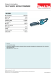 Makita UH200DZ cordless hedge trimmer