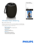 Philips SoundShooter wireless portable speaker SBT30