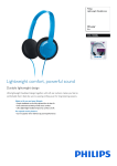 Philips Lightweight Headphones SHL1000BL