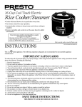 Presto 05812 rice cooker