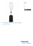 Philips Pure Essentials Collection Blender whisk accessory HR3933