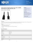 Tripp Lite Heavy-Duty Computer Power Cord, 16A, 14AWG (IEC-320-C14 to IEC-320-C15), 6-ft.