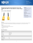 Tripp Lite Standard Computer Power Extension Cord, 10A, 18AWG (IEC-320-C14 to IEC-320-C13, Yellow Plugs), 4-ft.