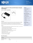 Tripp Lite USB 2.0 Hi-Speed to Ethernet NIC Network Adapter, 10/100 Mbps