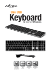 Avanca Qwerty Slim USB keyboard for Windows Silver Black