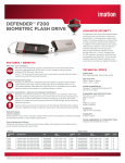 Imation Defender F200 Biometric Flash Drive, 16 GB