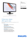 Philips LCD monitor with SmartControl Lite, Audio 191V2AB