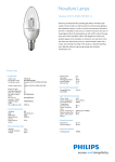 Philips Novallure 2W E14 2700K 230V B35 CL